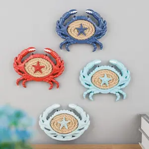 Mediterranean Style Crab Wall Decor, Resin Craftsmanship for Living Room & Study, Authentic Look for Home Decoration