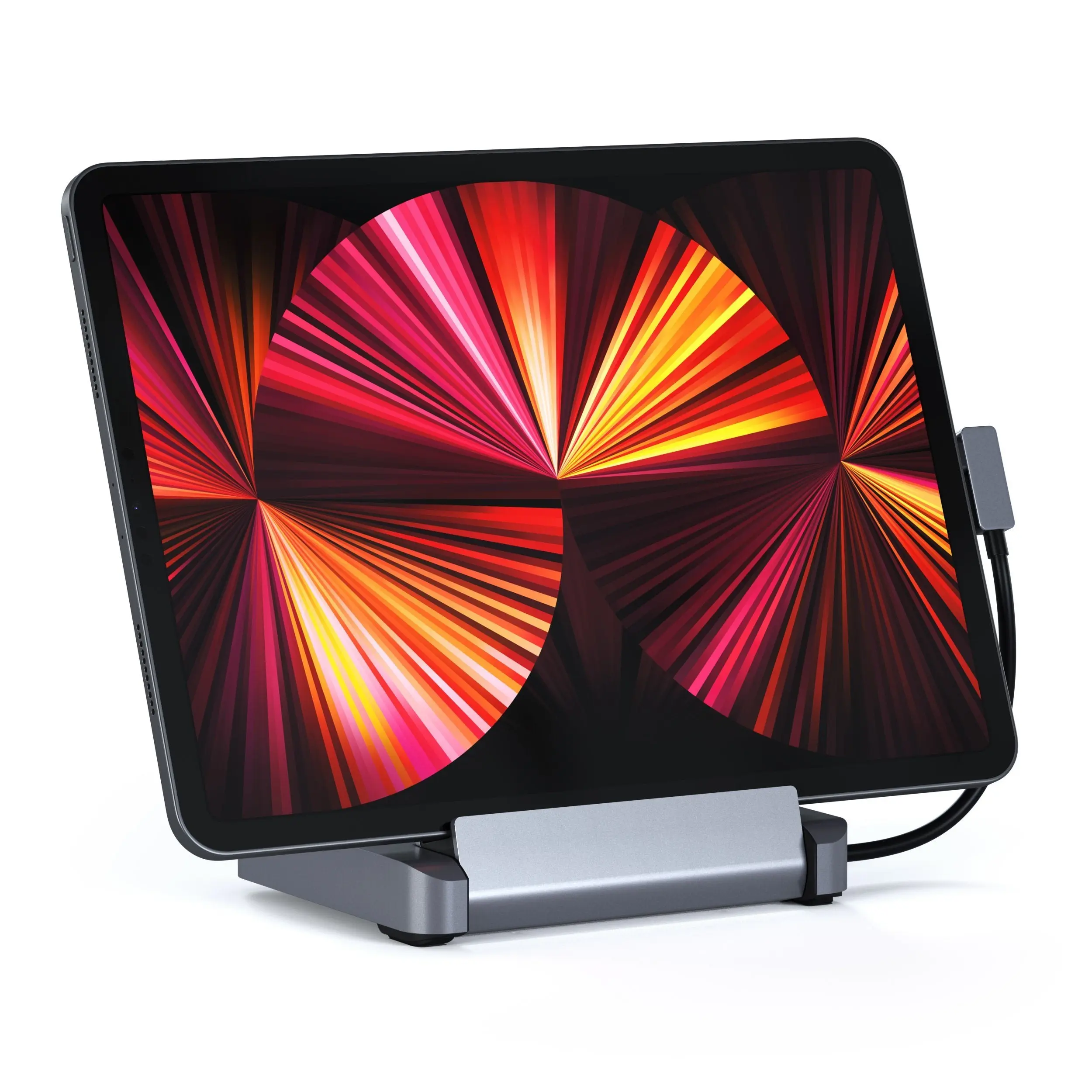 Satechi Aluminum Stand & Hub for iPad Pro - 6-in-1 USB-C Dock with 4K HDMI, USB-A, SD/microSD, 3.5mm Audio, Foldable Tablet Stand for iPad Air/Pro M4