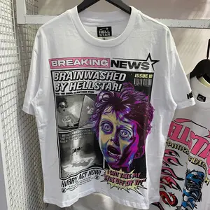 Hell-star Breaking News T-Shirt Vintage Shirt Streetwear Shirt Unisex Cotton Crewneck Shirt CEZ
