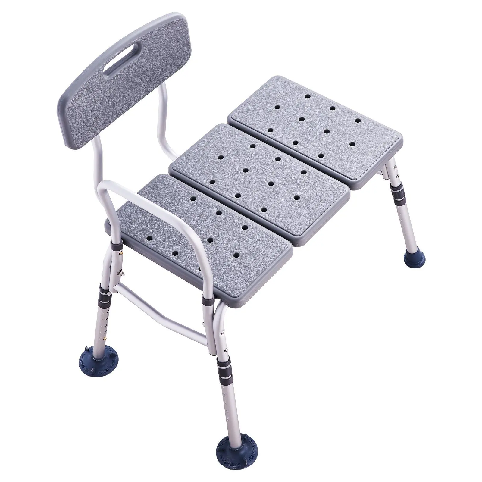 VEVOR Tub Transfer Bench for Bathtub, Adjustable Shower Seats for Adults, Lightweight Shower Bench for Elderly and Disabled, Non-Slip Bath Seats with Armrest and Reversible Backrest, 400lbs Capacity