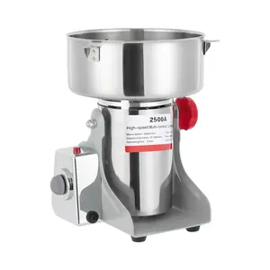 2500g Electric Grain Grinder 110V High Speed Powder Mill 304 Stainless Steel 32000 RPM Countertop Tabletop Corded for Grinding Grains Spices Coffee Beans Dry Materials Home Clinic Pharmacy Use 5.51 lbs Capacity 1-5 Min Grinding Time