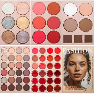 Powder palette full face set eyeshadow+lip gloss+blush+highlighter+contour non-flying powder high pigmentation oil-absorbing non-color-absorbing 8-hour wear no touch-up needed for daily commute Makeup Cosmetic Smooth Flawless