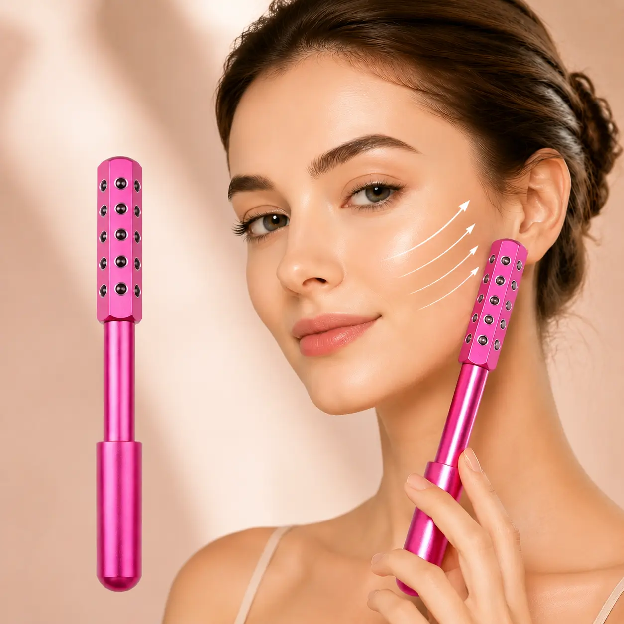 Handheld Manual Massager with Germanium Beads Deep Tissue Pressure Point Massage Tool Portable Body Massager for Neck Shoulder Back Waist Leg Muscle Soreness Fatigue Relief & Daily Relaxation