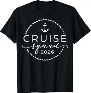 100% Cotton Cruise Squad 2026 Summer Vacation Matching Family Cruise T-Shirt