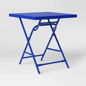 Metal Slat Folding Table Blue - Room Essentials