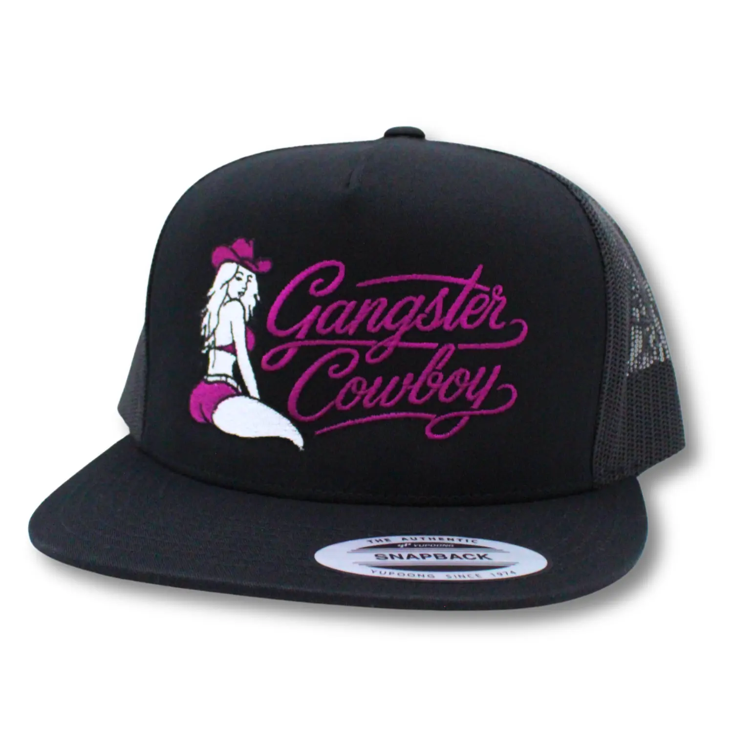 Double Take- Black, Purple, and White. Yupoong Classic Snapback. Gangster Cowboy Official Product