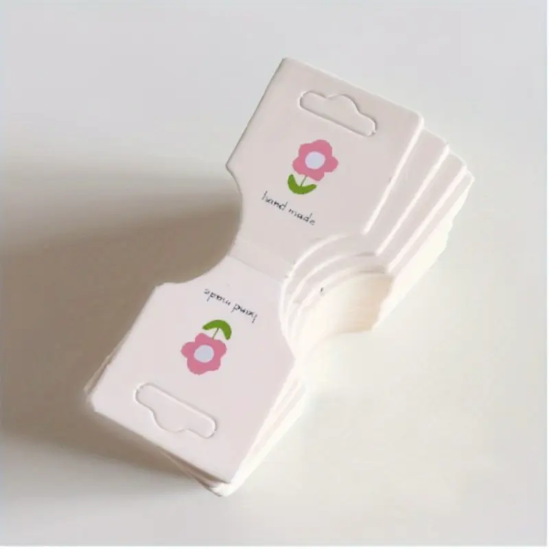 100pcs Flower Fold Jewelry Display Cards for Necklaces, Bracelets - Durable Paper Card Packaging with Small Floral Print, Space-Efficient Accessory Presentation, Jewelry Making Display & Packaging Supplies, Diy Beading Accessories, Crafts