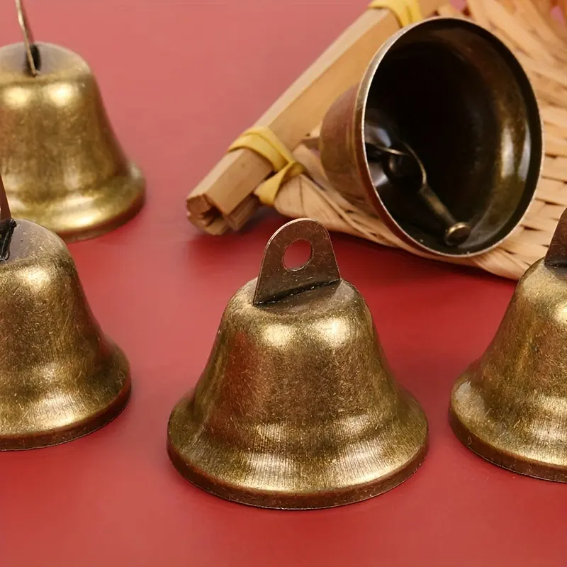 5pcs/set Thickened 38mm/1.5in Retro Horn Opening Bell Bell Round Bell Sound Loud And Crisp Christmas Bell Decoration Christmas Decorations