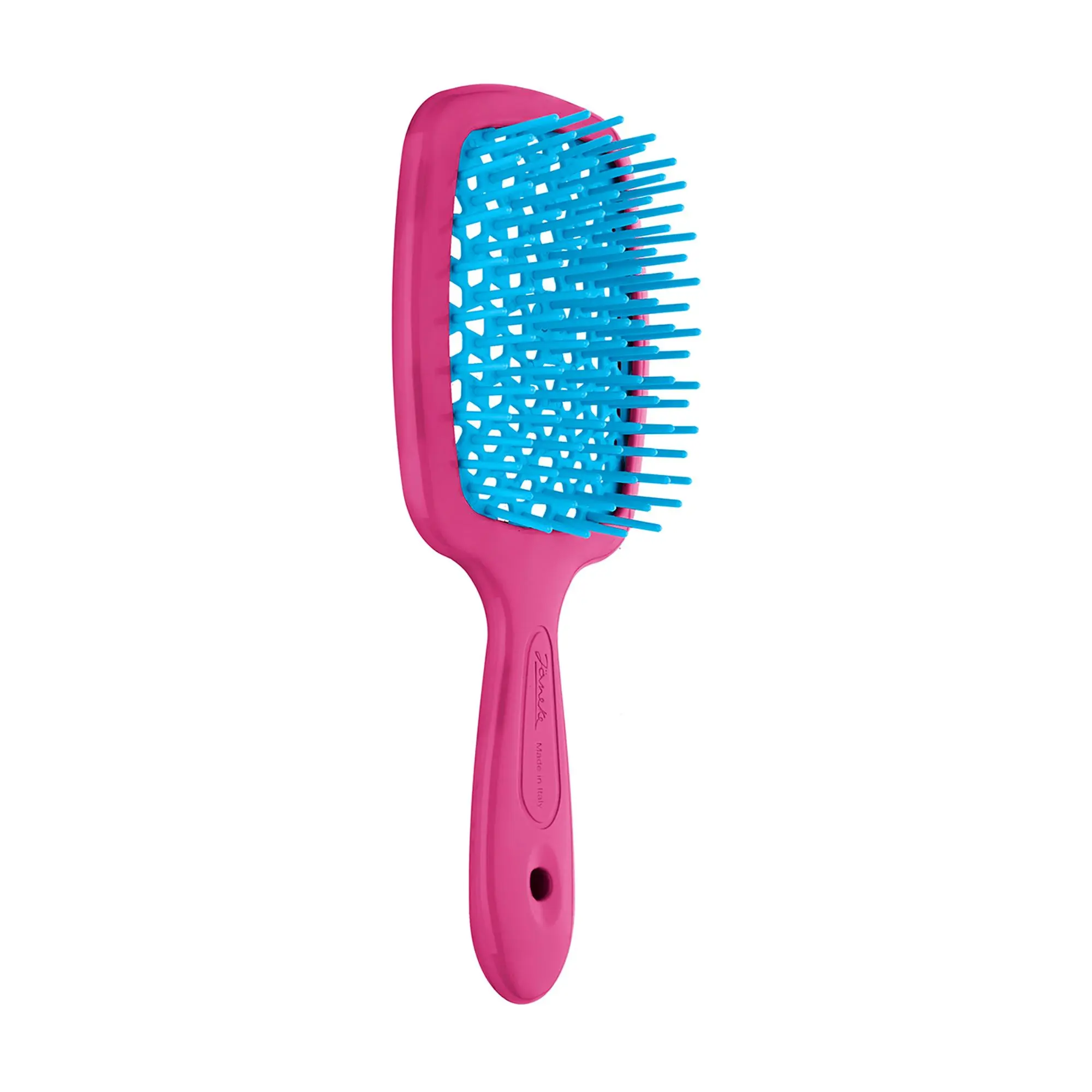Janeke Small Bicolor Superbrush - Pink With Blue - 1 Pc Hair Brush