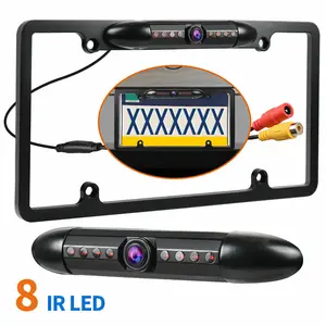 License Plate Backup Camera, Ultra HD Back up Camera with 8 IR Night Vision Lights, 170° Wide View Angle Waterproof Shockproof Rear View Camera for Nissan /Honda /Accord/Civic /CRV /Hrv /Kia /Sorento /Toyota /Corolla /4Runner /Camry /Hyundai /Mazda