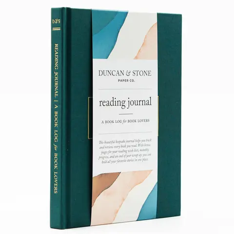 Reading Journal, Linen Cover Notebook, 8.5x6.25 Inches, for Book Lovers with 52 Book Reviews & Monthly and Annual Wrap-Ups (Computers & Office Equipment, Office Stationery & Supplies)