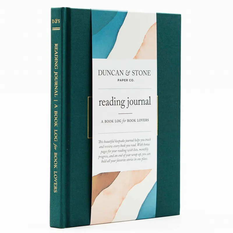 Reading Journal, Linen Cover Notebook, 8.5x6.25 Inches, for Book Lovers with 52 Book Reviews & Monthly and Annual Wrap-Ups (Computers & Office Equipment, Office Stationery & Supplies)