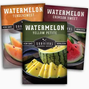 Heirloom Watermelon Seeds Tri Color Watermelon Mix, Non GMO Garden Fruit Seeds Variety Pack