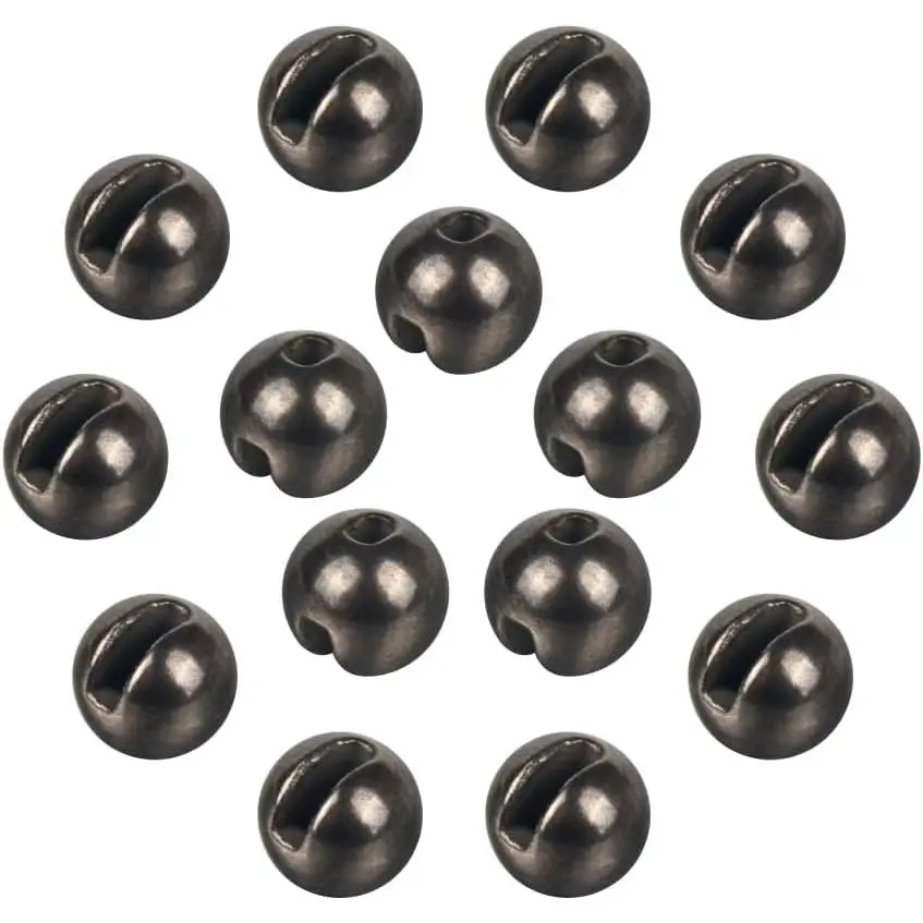 50pcs Tungsten Slotted Beads for Fly Tying, Sink Deeper and Faster 12 Colors/13 Sizes Slotted Tungsten Beads Fly Tying Beads Head Fly Tying Materials