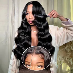 MYLOCKME 5x5 6x4 Lace Closure Wigs Glueless Body Wave Human Hair Wigs 180% Density 13x4 Pre Cut Brazilian Hair Wig Ready To Wear For Women