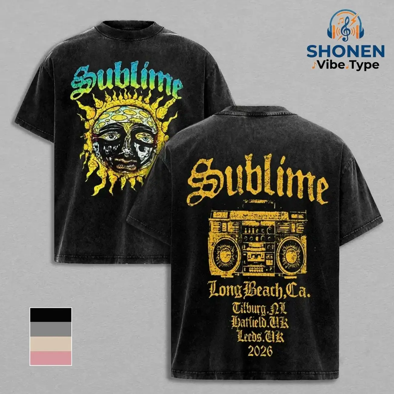Sublimees x Slightlys Stoopid Tour 2026 Hoodie / Tee Washed – Vintage Heavy Cotton Oversize Unisex Reggae Rock Ska Punk Graphic T-Shirt, Sublime Hoodie & Sweatshirt Retro Surf Streetwear Concert Tour Fan Me DBQ