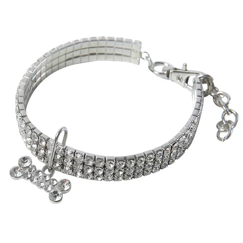 Rhinestone Collar – Crystal Pendant Bling for Small Dogs & Cats