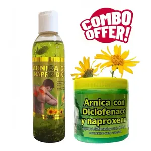 2 Pack Aceite de Arnica con Diclo y Napro & Gel Arnica Diclofenaco Naproxeno Body Oil Premium Natural 30 ML. Massage Oil Masaje