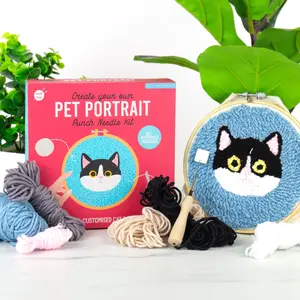 Pet Portraits Punch Needle Kit - Cat