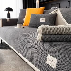 1PC Retro Contemporary Style Plush Sofa Set with Corduroy Edge Anti slip Sofa Cushion Minimalist Modern Decorative Art Four Seasons Universal Bedroom, Living Room, Office Decoration Furniture Protection Cover Decorative Sofa Protector Sofa Slipcover
