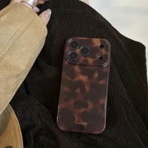 Classic Stylish Amber Color Lamber Pattern Glossy Surface Full Coverage Protective Phone Cover Case Casing For iPhone 11 12 13 14 15 16 17 Pro max 17 Air 16 Plus