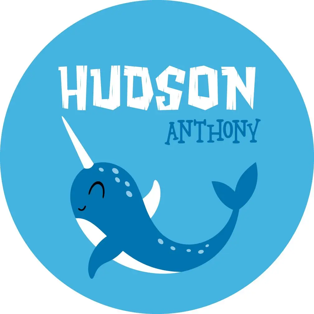Nautical Nursery Narwhal Baby Name Sign | Sea Creature Name Decor