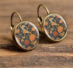 1pc Flower Detail Earrings Copper Jewelry