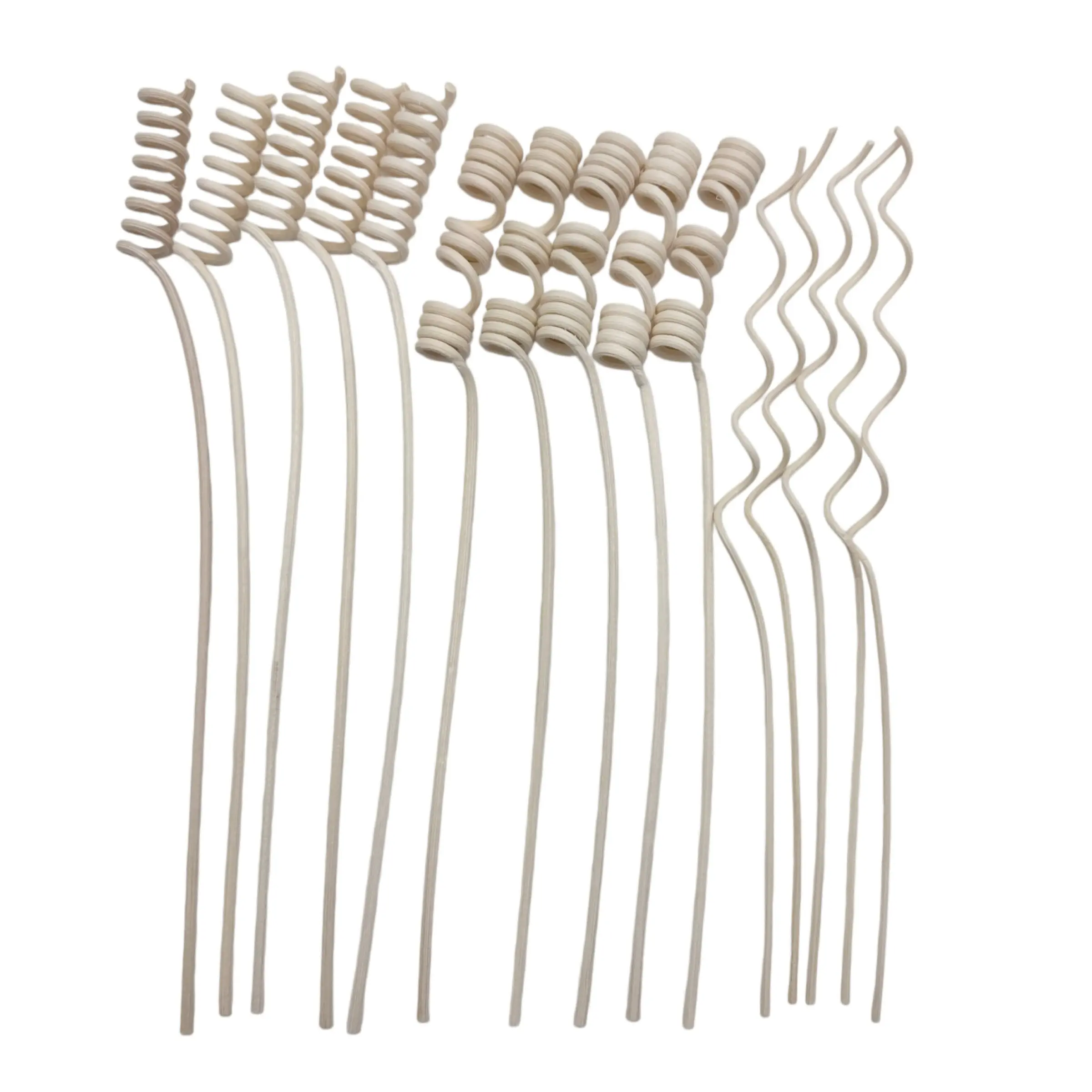 Mixed Pack Curled Natural Plant Reed Diffusers, Spring Spiral Scented Reed Sticks, Long-Lasting Fragrance, Eco-Friendly Aromatherapy