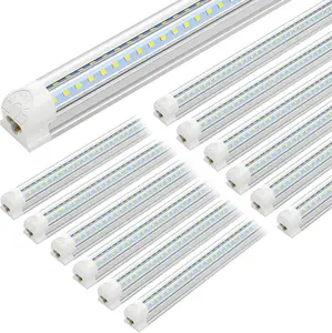 GE 12-Pack 4FT LED Shop Light, 40W 5500LM 6000K Cool White, Linkable V-Shape T8 LED Tube Lights Fixtures, 4 Foot Shop Lights for Garage Workshop Warehouse, Plug and Play, ETL Listed