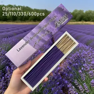 Natural Bamboo Charcoal Incense Sticks, Lavender Scented, Long-Lasting Aromatherapy, Yoga, Meditation, Home, Office Use, Holiday Set