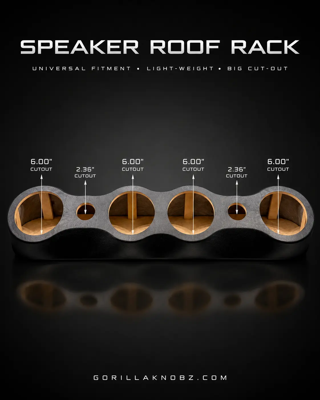 Speaker Roof Rack - Universal Black Vynil