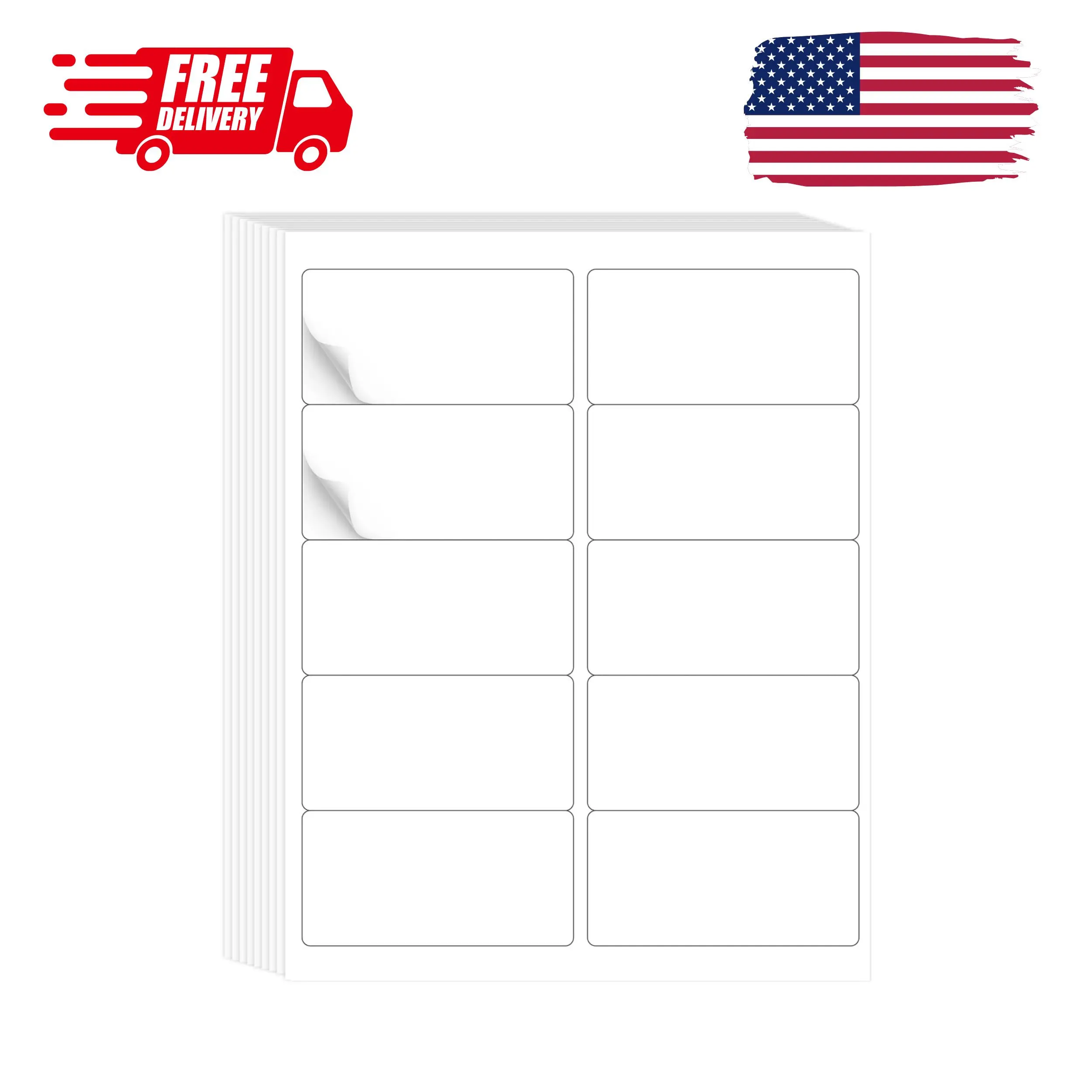 2" x 4" Label Stickers, Printable White 10 per Sheets Total 300 Labels