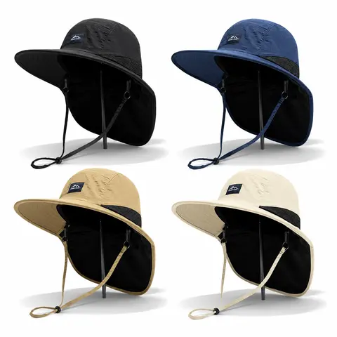 Unisex Solar Bucket Hat - Boho Style, Casual, Breathable Ventilation Cap, Lightweight Foldable, Wide Brim, Sun Protection, Cooling, Camouflage, Sports Outdoor Hat with Chin Strap for Summer Hiking, One Size Fits Most Adults