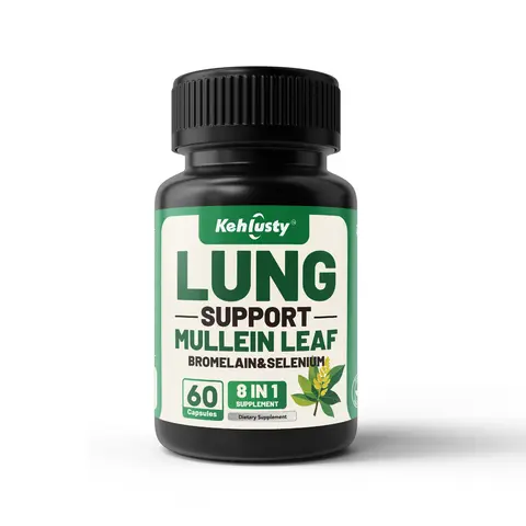 KEHLUSTY Lactose-Free Mullein Leaf Fitness Capsules - 60-Count Natural Supplements with Bromelain, Quercetin, Minerals, Astragalus Root Extract, Citrus, Anti-Oxidants, Respiratory Aid, Lung & Immune Support for Healthy City Dwellers (Prop 65 Safe)