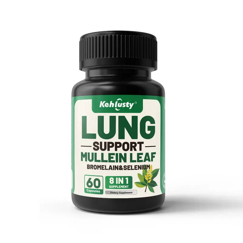 KEHLUSTY Lactose-Free Mullein Leaf Fitness Capsules - 60-Count Natural Supplements with Bromelain, Quercetin, Minerals, Astragalus Root Extract, Citrus, Anti-Oxidants, Respiratory Aid, Lung & Immune Support for Healthy City Dwellers (Prop 65 Safe)