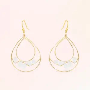 Moonstone Hoop Earrings
