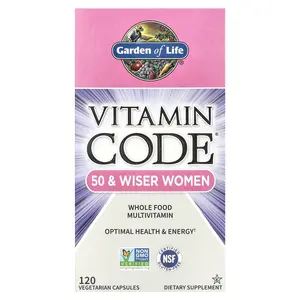 Garden of Life Vitamin Code®, Whole Food Multivitamin For 50 & Wiser Women, 120 Vegetarian Capsules