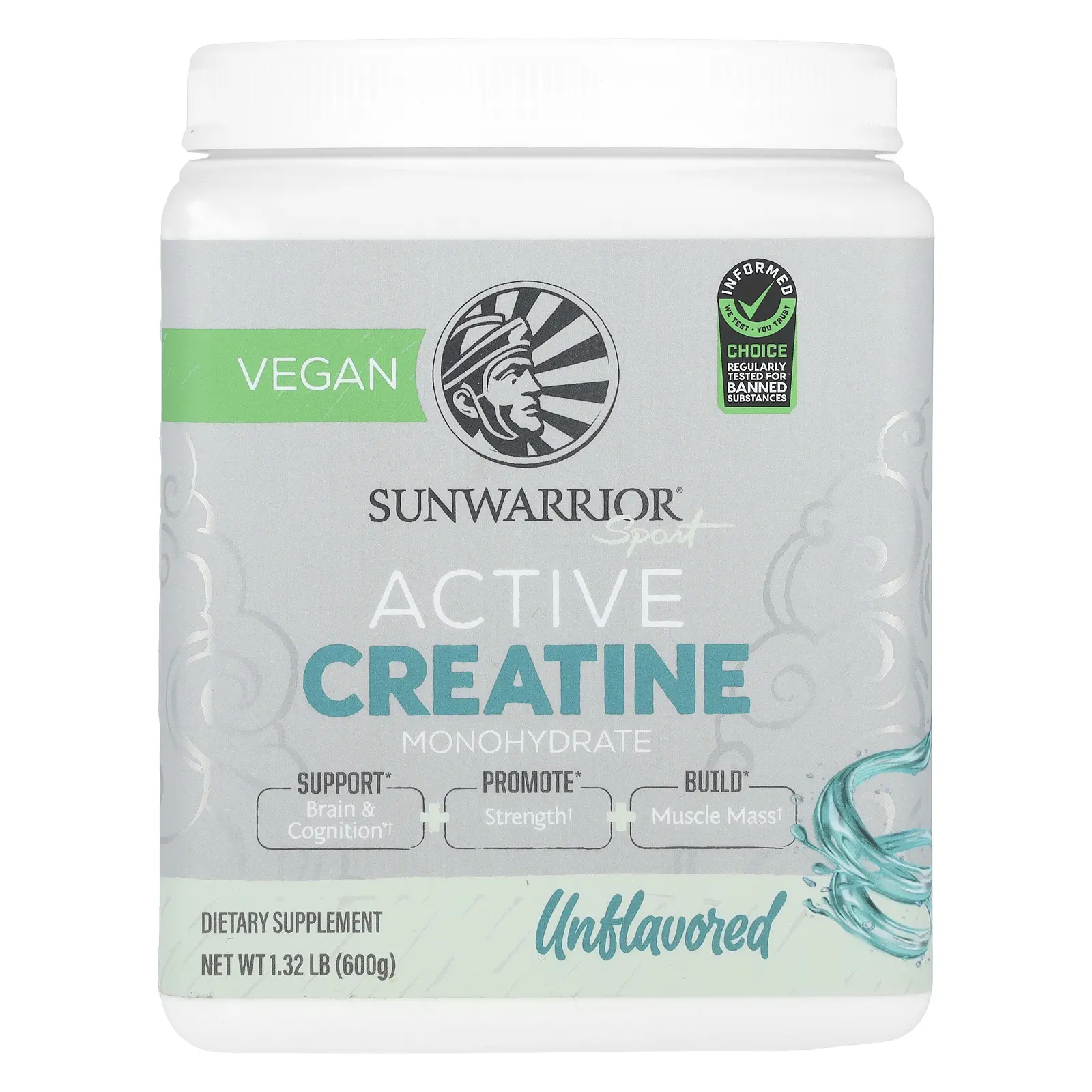 Sunwarrior Sport, Active Creatine Monohydrate, Unflavored, 1.32 lb (600 g)