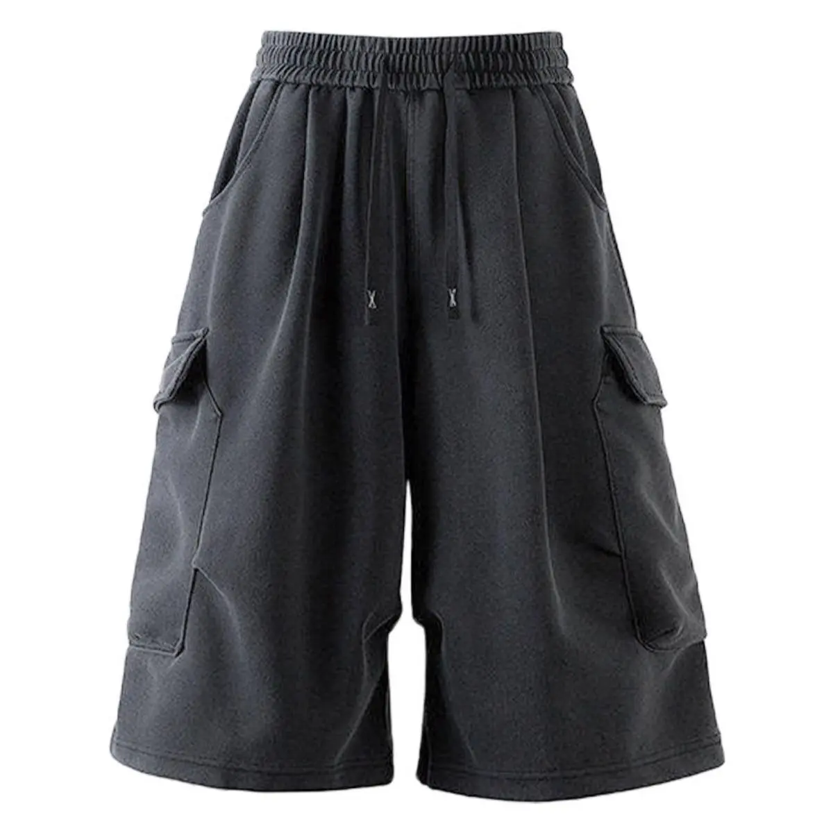 Men’s Baggy Cargo Sweat Shorts Washed Oversized Y2K Streetwear Unisex Casual Bermuda Jorts Summer Capri Pants