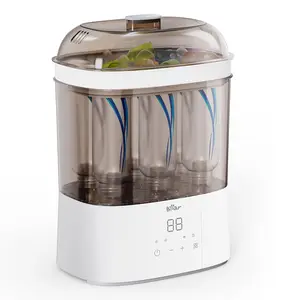 Bear Bottle Sterilizer and Dryer, 2 Layers Large Electric Steam Baby Bottle Sterilizer, Fast Bottle Sanitizer and Dryer for All Bottles & Accessories, Time-Saving Design Reusable Soft Touch Baby Bottle Brush