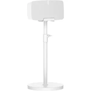 notiela Height Adjustable Speaker Stand for Sonos Five & Play 5 Speaker Support Vertical & Horizontal - Heavy-Duty Floor Stand for Sonos Play 5 Gen 2 and Sonos Five with Cable Management, White