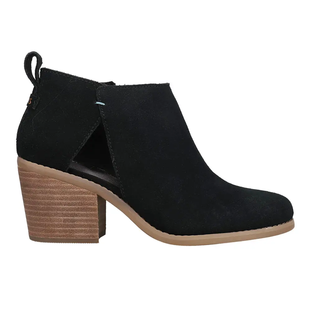TOMS Womens Lea Chelsea Casual Boots Ankle Mid Heel 2-3" - Black