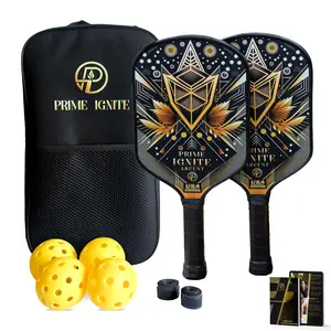 PRIME IGNITE Ascent Pickleball Paddles Set, USAPA Approved, Lightweight Fiberglass Paddles, Includes 4 Balls, 2 Extra Grips, and a Carrying Bag