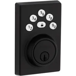 9240CNT-514 Contemporary Powerbolt Electronic SmartCode Deadbolt with RCAL Latch and RCS Strike Matte Black Finish