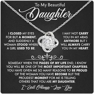 Graduation Gifts For Daughter From Mom, To My Daughter Love Knot Necklace With Heartfelt Message & Gift Box, Mother Daughter Necklace, Mother To Daughter Gifts From Mom, Idea for Graduation, Class of Gift, Senior Gift