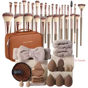 Professional Makeup Brush Full Set, 7-Piece Cosmetic Tool Kit, Includes Foundation Sponge & Blending Puff, Ideal Gift for Women, Daily Use Essentials