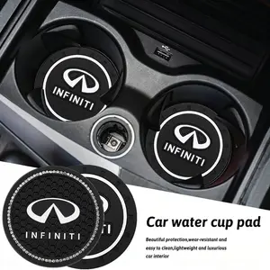 2Pcs Silicone Car Coaster Mat Water Cup Cushion Auto Anti Slip Pad Interior Decoration Accessories For Infiniti QX50 QX60 Q70L QX70 QX55 Q50 FX35 Q30 G37 JX35 G35 Q60 QX80 QX30 ESQ G25 G37 FX37 FX50 EX35 EX25 EX37