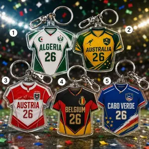10 Ops (NOT COMBO 10) Personalized Soccer Jersey Acrylic Keychain, 2026 Custom Keyring, International Game Day