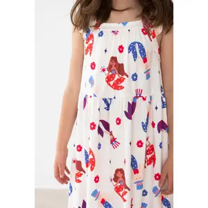 Mer-Made in the USA Ruffle Cross Back - Cute & Comfy Toddler Dress for Girls -Soft & Stylish for outdoor party - Trendy Play & Party Dress for Summer Season Kids Fashion