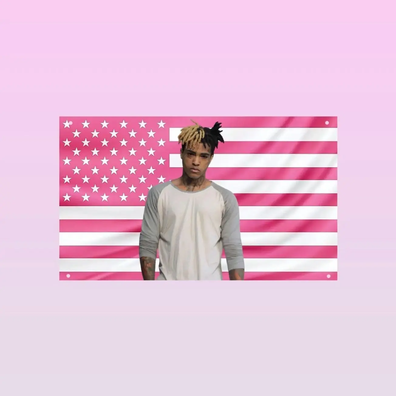 XXXTentacion Black USA Flag | XXXTentacion Flag | Black American Flag Tapestry | Rap Wall Decor | Hip Hop Fan Gift